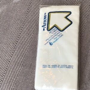 Vintage Arrow men handkerchiefs (6) large size made in USA preowned sealed pack
